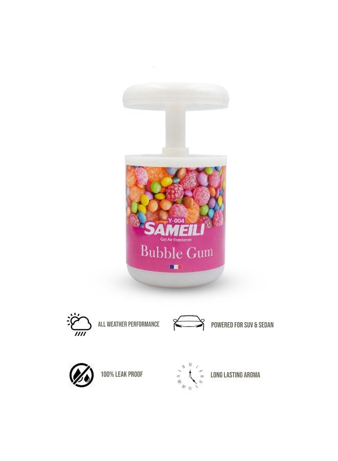 ساميلي معطر جو جل للسيارة بنكهة العلكة - رائحة تدوم طويلاً، تصميم مانع للتسرب، مناسب لوضعه في حامل الأكواب أو على لوحة القيادة، برائحة الفراولة المنعشة لسيارات الدفع الرباعي والسيدان Y-004 - Image 4